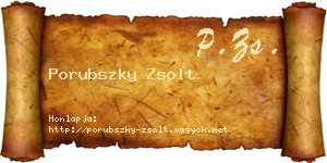 Porubszky Zsolt névjegykártya