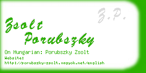 zsolt porubszky business card